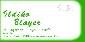 ildiko blayer business card
